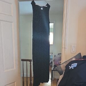 Black Polka Dot Maxi Dress